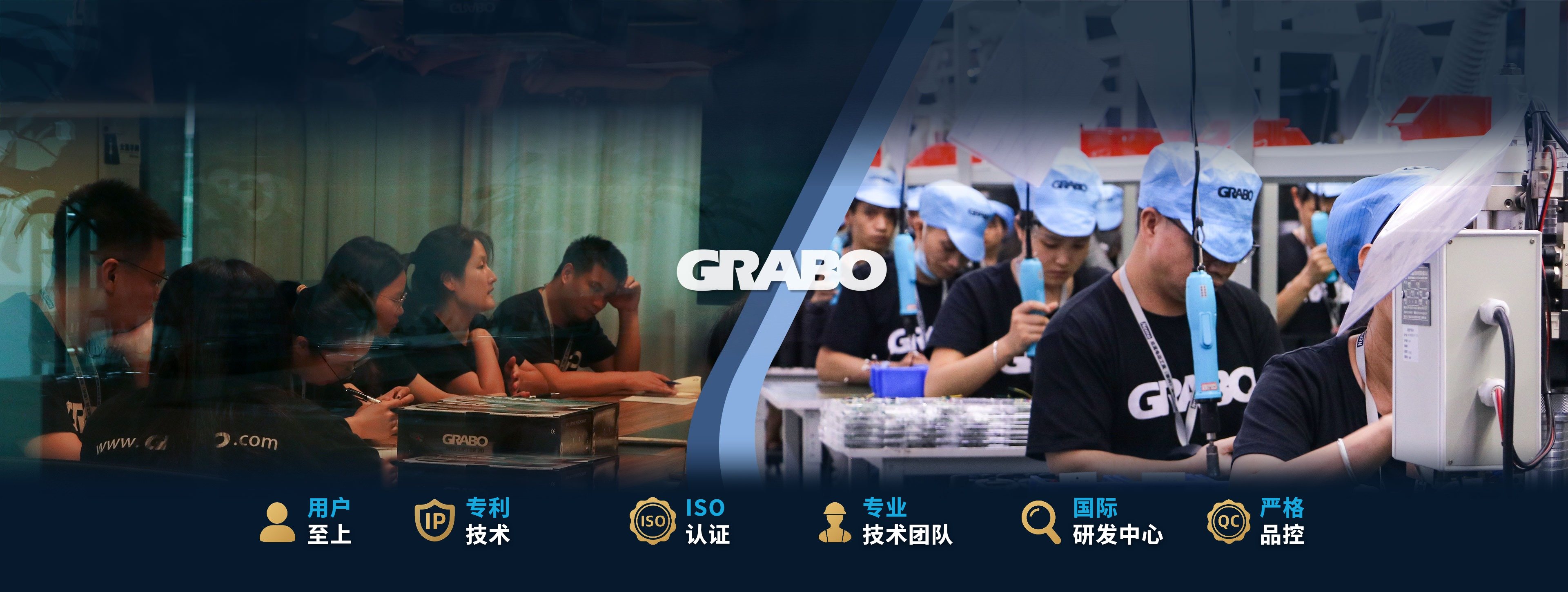 GRABO:用户至上,专利技术,ISO 认证,专业技术团队,国际研发中心,严格品控